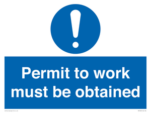 Permit to work must be obtained